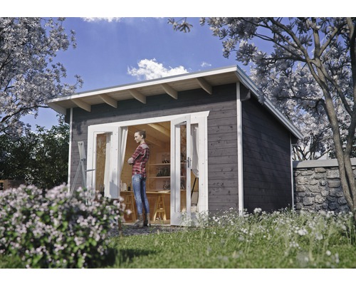 Drevený záhradný domček Skan Holz Ostende 1 bridlicovo sivý 350x250 cm