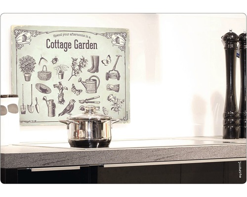 Dekoratívny nástenný obraz s motívom záhrady v kuchyni