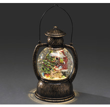 Dekoratívna snehová guľa lampáš s Santa Clausom a vianočným stromčekom