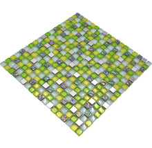 Kovová mozaika so sklom XCE 99 kryštál, zelená 30,5 x 32,2 cm