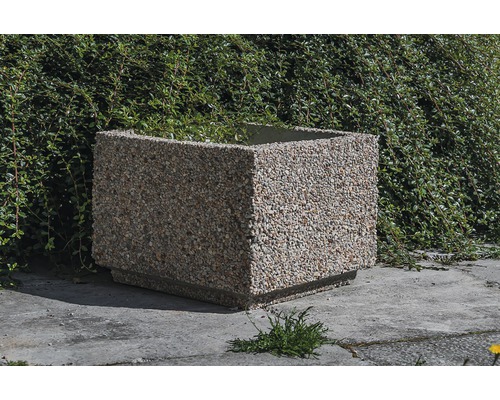 Štvorcový kamenný kvetináč na vonkajšie použitie