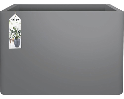 Sivý hranatý kvetináč s logom Elho