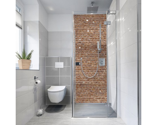 Samolepiaca fólia na stenu kúpeľne mySPOTTI fresh Brick Wall 100x210 cm