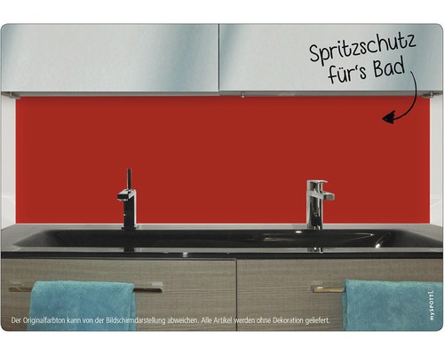 Kúpeľňové umývadlo s červenou ochranou proti striekajúcej vode