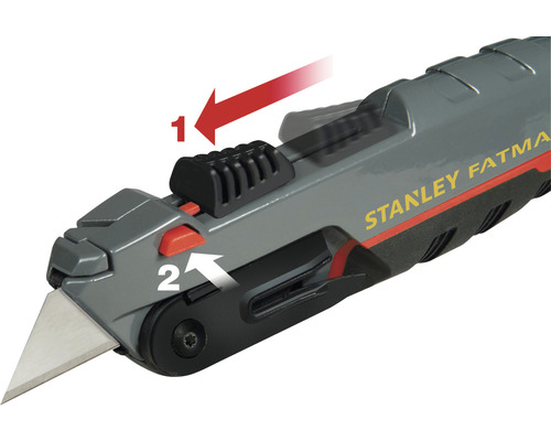 Nôž Stanley Fatmax s pokynmi na nastavenie čepele