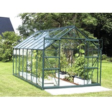 Skleník Vitavia Uranus 11500 sklenený 3 mm 257x445 cm zelený vr. základového rámu