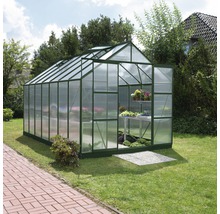 Skleník Vitavia Uranus 11500 polykarbonát 6 mm 257x445 cm zelený vr. základového rámu