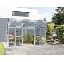 Skleník Vitavia Aphrodite 11500 kombinácia skla a polykarbonátu 275x396 cm hliník
