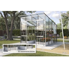 Skleník Vitavia Playa 7600 kombinácia skla a polykarbonátu 258x291,6 cm hliník vr. základového rámu