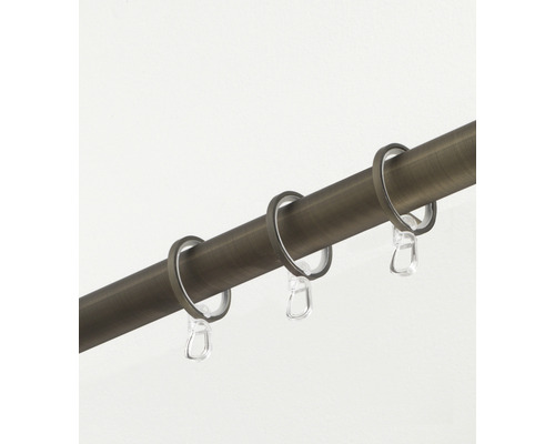 Záclonová tyč so záclonovými krúžkami a klzákmi