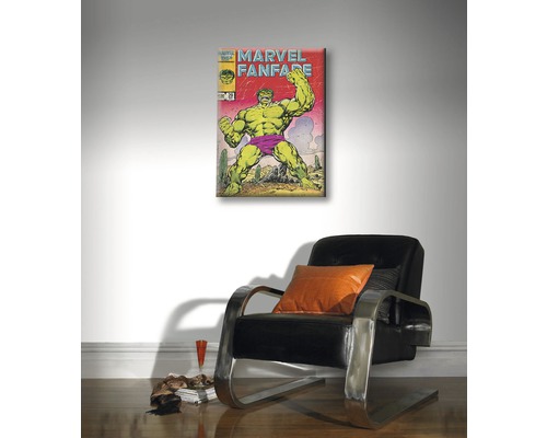 Nástenný obraz s komiksovým motívom Marvel Fanfare a zelenou komiksovou postavou
