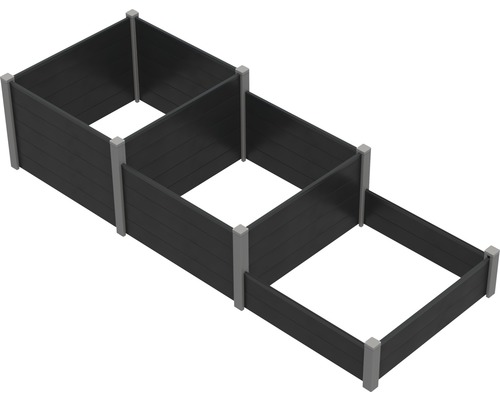 Trojúrovňový vyvýšený záhon z plastu