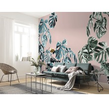 Fototapeta vliesová P016-VD4 Pure Monstera Rosé 4-dielna 400x250 cm
