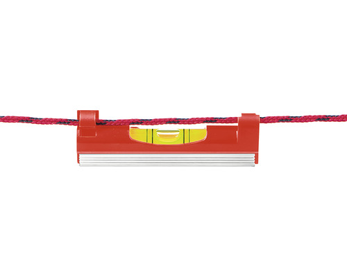 Šnúrová vodováha, červený plastový rám