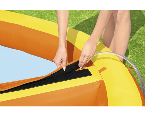 Detail nafukovacieho detského bazéna so suchým zipsom