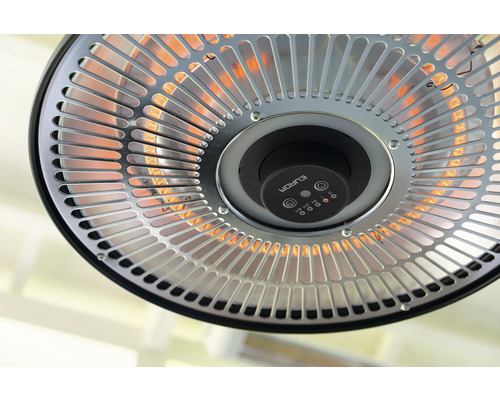 Detailný záber na ohrievač Eurom s ochrannou mriežkou a ovládacími prvkami