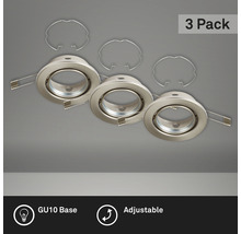 Tri vstavané bodové svietidlá s päticou GU10 a upevňovacími sponami, nastaviteľné