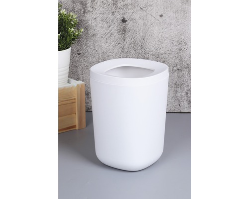 Biely kozmetický odpadkový kôš s výkyvným vekom