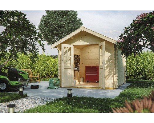 Drevený záhradný domček Skan Holz Palma 3 prírodný 250x300 cm