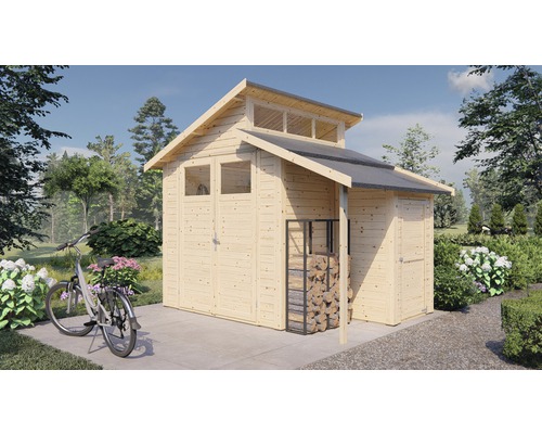 Drevený záhradný domček Konsta Studio Set 2 prírodný 290x202 cm