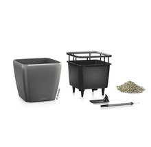 Kvetináč Lechuza Cube Glossy so zavlažovacím systémom a príslušenstvom