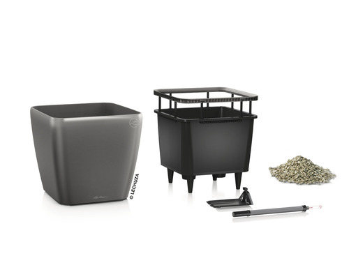 Kvetináč Lechuza Cube Glossy so zavlažovacím systémom a príslušenstvom