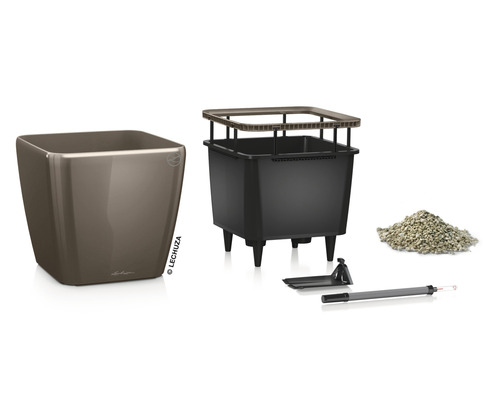 Sada kvetináčov s vložkou, indikátorom hladiny vody a rastlinným granulátom