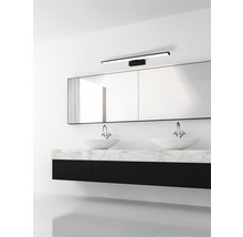 Moderná kúpeľňa s dvojitým umývadlom, zrkadlom a LED svietidlom