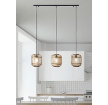 Luster Brilliant Woodrow E27 3x60 W hnedo/prírodný
