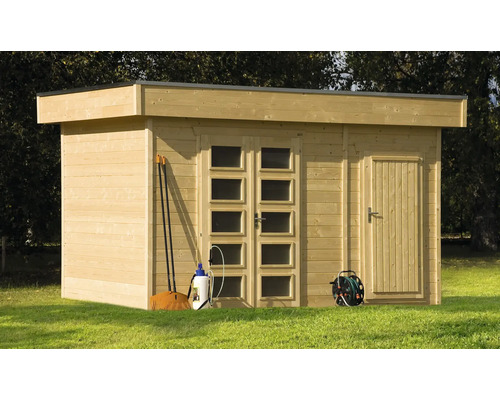 Drevený záhradný domček Skan Holz Venlo 3 prírodný 380x250 cm vr. miestnosti na náradie Drevený záhradný domček Skan Holz Venlo 3 prírodný 380x250 cm vr. miestnosti na náradie