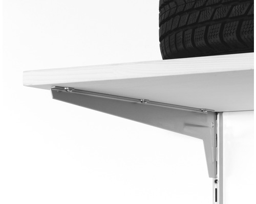 Polica s policami a regálovými lištami