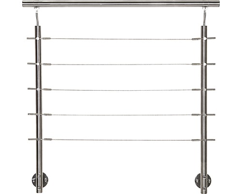 Zábradlie s nerezovými stĺpikmi a oceľovými lankami