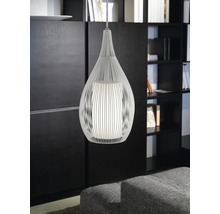 Závesná lampa s dizajnom v tvare kvapky a zvislými vzperami
