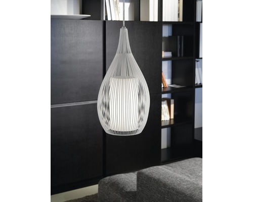 Závesná lampa s dizajnom v tvare kvapky a zvislými vzperami