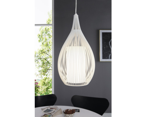 Závesná lampa s tienidlom v tvare kvapky
