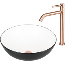 Umývadlo na dosku Differnz Duo sanitárna keramika biela čierna 39,5 x 40 x 14 cm 38.010.54