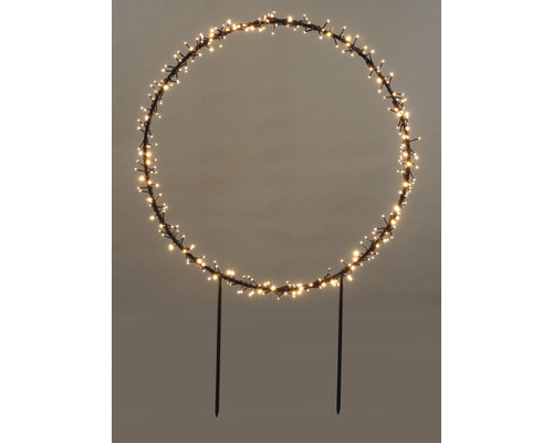 Dekoratívna kruhová svetelná reťaz so zemným hrotom na vonkajšie použitie