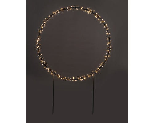 Kruhové LED záhradné svietidlo so zemným hrotom