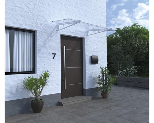 Vchodové dvere s markízou a poštovou schránkou na dome