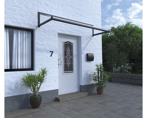 Vchodové dvere s prístreškom a číslom domu