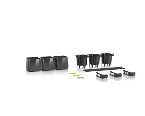 Kompletná sada kvetináčov s vložkami, ukazovateľmi hladiny vody a príslušenstvom