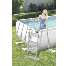 Nadzemný bazén sivý Bestway Power Steel™ 404 x 201 x 100 cm set s pieskovou filtráciou, ChemConnect dávkovačom a rebríkom