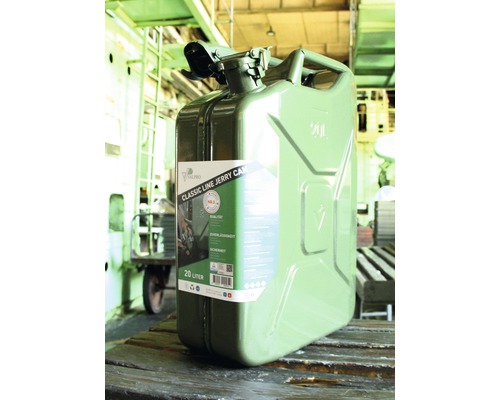 Kovový kanister na palivo s objemom 20 litrov
