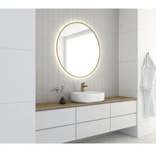LED guľaté zrkadlo do kúpeľne Mirro 60 cm zlaté-thumb-2