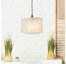 Luster Brilliant Odar E27 40 W čierny / tienidlo -bambus/textil