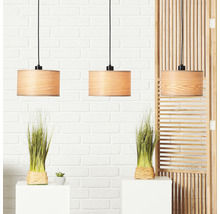 Luster Brilliant Romm 3xE27 60 W čierno/prírodný