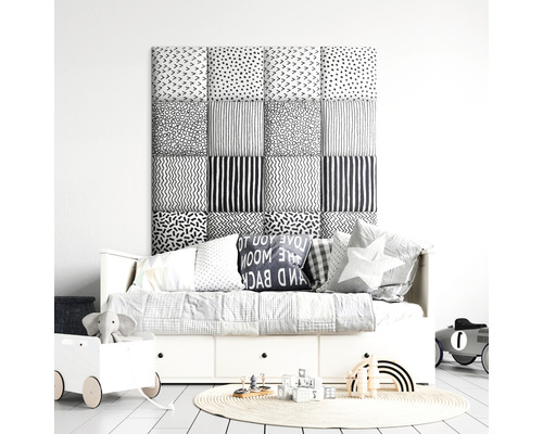 Detská izba s dennou posteľou, textilným čelom a hračkami