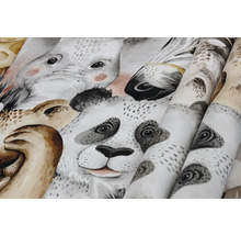 Tapeta s motívom zvierat, vrátane pandy, leva, zebry a slona