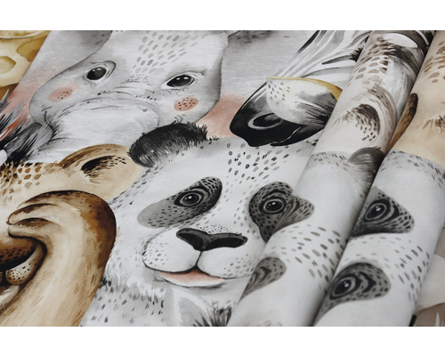 Tapeta s motívom zvierat, vrátane pandy, leva, zebry a slona