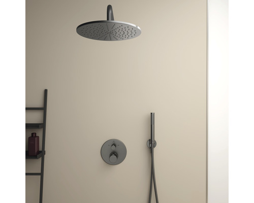 Sprchovací systém s hlavovou sprchou, ručnou sprchou a termostatickou batériou
